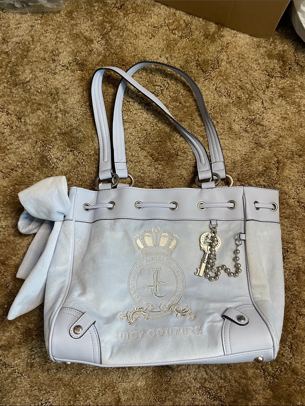 Juicy Couture Y2k 2000s Style Light Blue Shoulder Bag